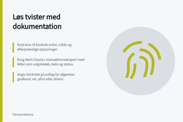 Løs tvister med dokumentation: Knyt krav til konkret ordre, vilkår og efterprøvelige oplysninger.; Brug Awin Classics transaktionseksport med felter som salgsbeløb, dato og status.; Angiv konkrete grundlag for afgørelse: godkend, ret, afvis eller afvent. Afgør tvister med dokumenterbare oplysninger